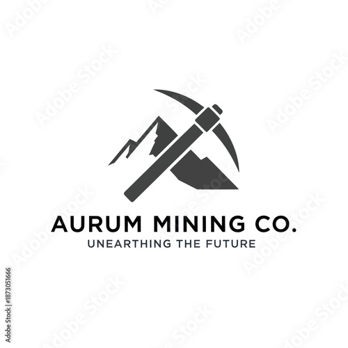 Aurum Mining Co Logo with Pickaxe.
