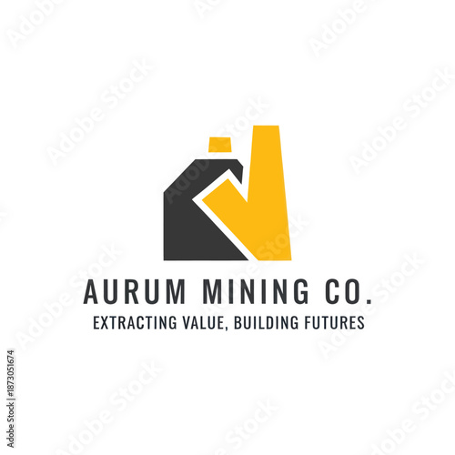 Aurum Mining Co Logo Design Element.