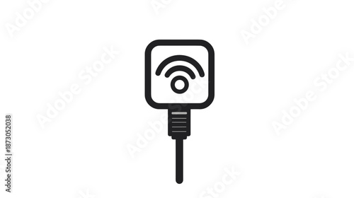 USB WiFi Adapter Simple Line Icon.