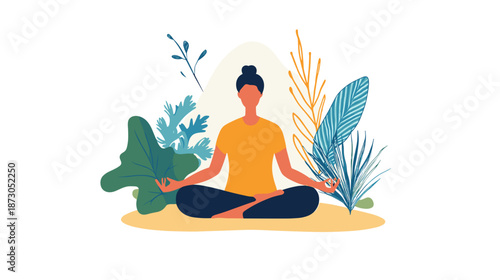 Woman Meditating in Lotus Position 1.