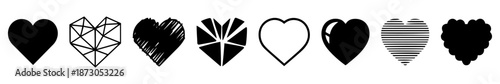 Design heart shapes icons set. Simple illustration heart love day valentine vector icons for web