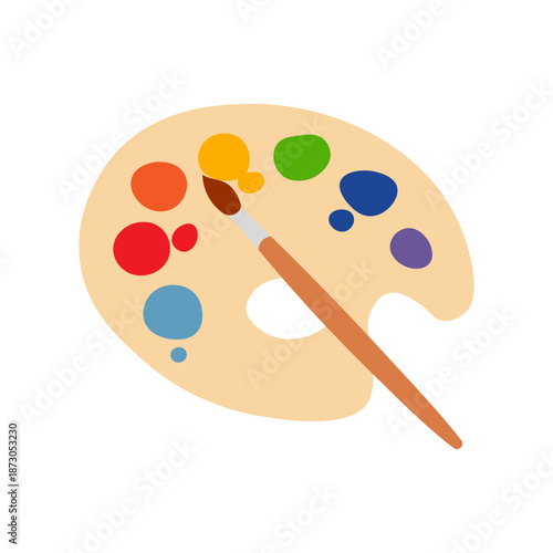 palette in flat style. Painter's tools vector illustration on isolated background.