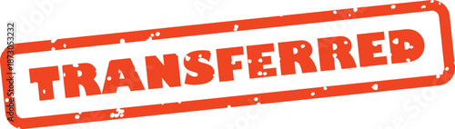 Orange rubber stamp with transferred text