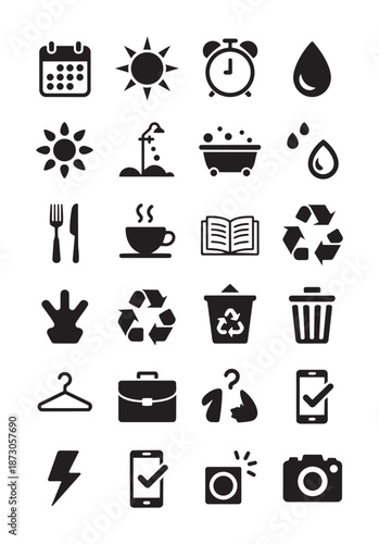 Black and white of daily life and symbols