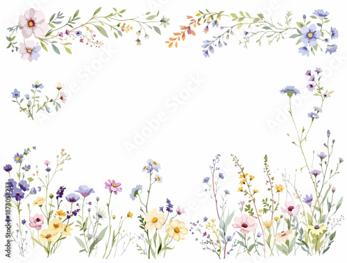 Beautiful pink floral background with colorful butterflies and spring blossom ornaments in a decorative nature frame vector illustration design