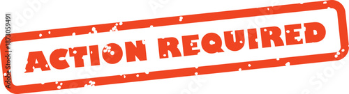 Red action required rubber stamp