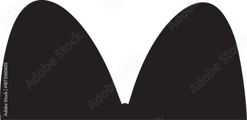 Black bra cups isolated on white background for illustration