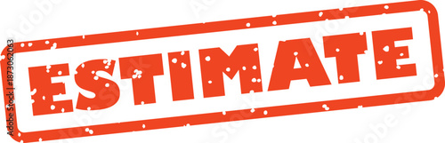 Red estimate rubber stamp on transparent background