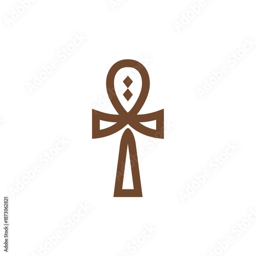 Symbol of life isolated ankh cross icon on white background