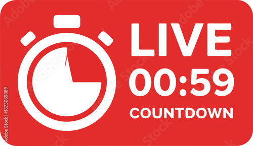 Countdown Timer Live Icon Graphic.