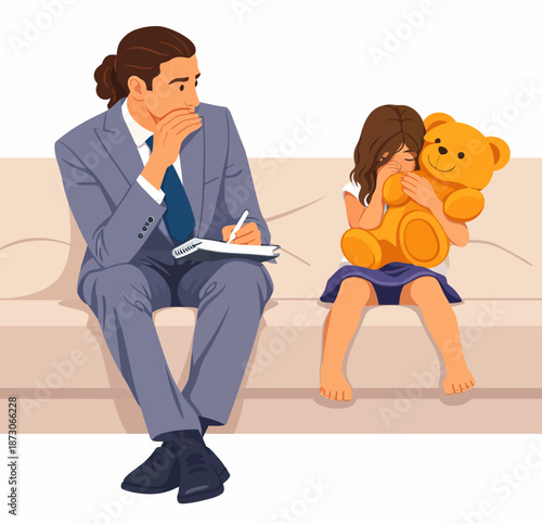 A pedagogical interview conducted by a compassionate expert trying to understand the childs emotional world.