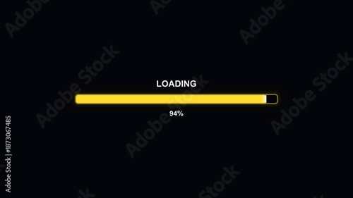 Wallpaper Mural Sleek modern stylish progress bar animation loading to completion and showing one hundred percent on display screen Torontodigital.ca