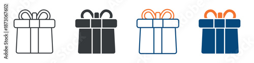 Gift Box Icon Set Multiple Style Collection 