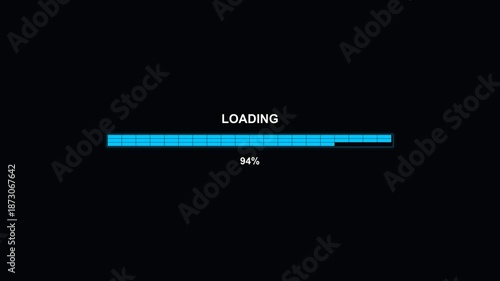 Wallpaper Mural Sleek modern progress bar animation on a black background showing loading completion to one hundred percent Torontodigital.ca