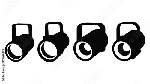 Black kettlebell silhouettes white weights fitness