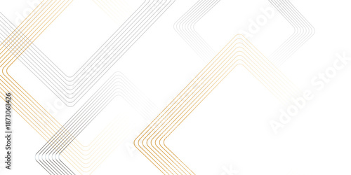 Elegant abstract background with golden and silver geometric line patterns on white isolated on transparent background, Vector, illustration