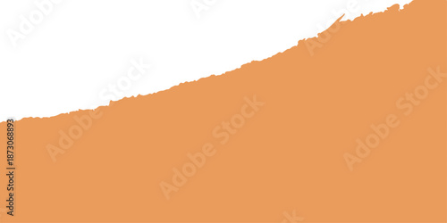 Vintage abstract orange grunge background featuring a torn paper texture with a ripped cardboard edge and an antique parchment border for a retro design illustration with copy space