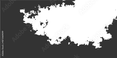 A detailed black and white vector illustration of the world map featuring a country outline of Austria within the European continent for geography and travel design