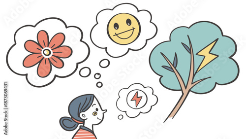 Thought bubbles showing creativity and imagination Vector