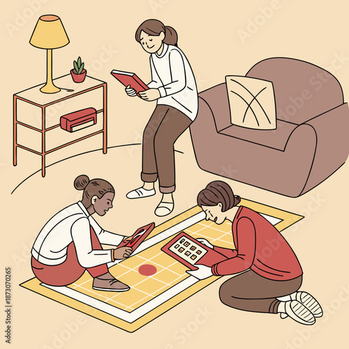 Flat vector illustration depicting the concept of offline file sharing between devices using direct or local transfer methods.