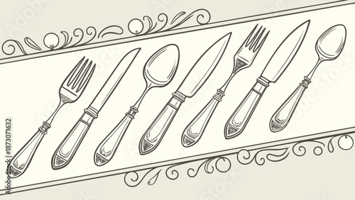 Elegant Silverware Set A Classic Dining Arrangement.