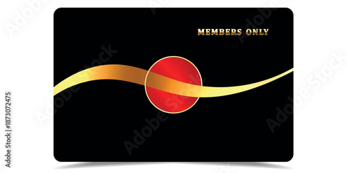 Vip gold card. Luxury texture template design. VIP red ticket on black background for invitation, club, award, casino, certificate. Golden exclusive premium card.