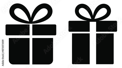 Black gift boxes with ribbons white