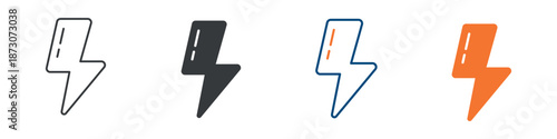 Thunder Icon Set Multiple Style Collection 
