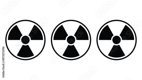 Black radiation symbols white warning