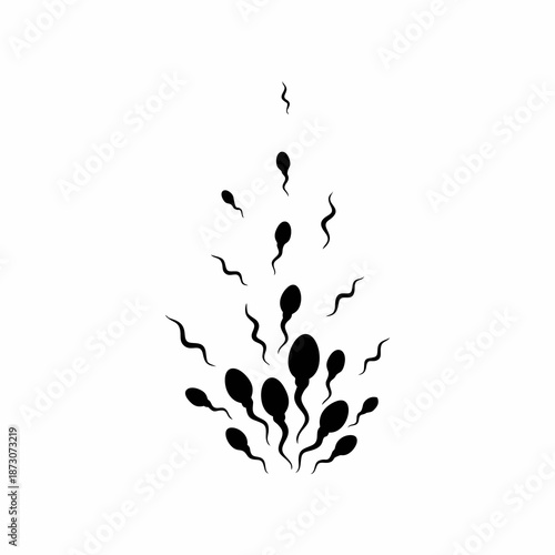 silhouette vector illustration of sperm with white background