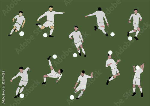 soccer players vector collection