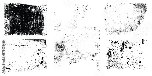 Abstract design with set of grunge textures .Dust Overlay Distress Grain ,Simply Place illustration .Rust effect. Distressed overlay texture of cracked. black crack design in background 