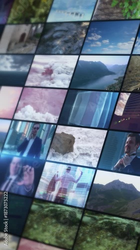 Digital video wall displaying diverse media content