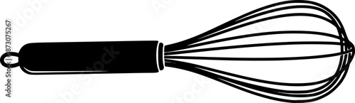 black and white silhouette of a whisk vector on a white background
