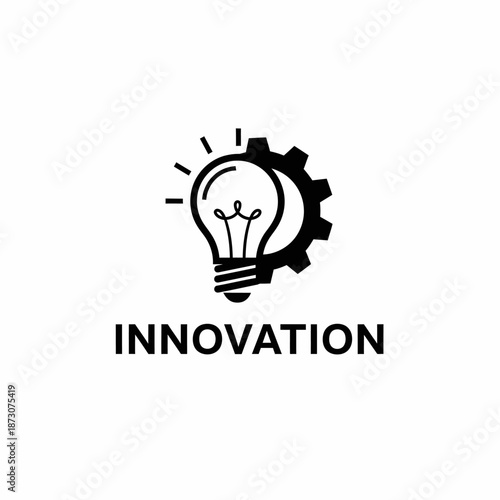 Innovative Idea Generation with Lightbulb and Gear Mechanism Illustration