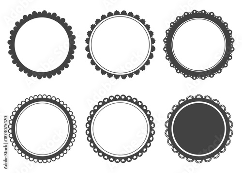 Εκτύπωση καμβά Scalloped border simple divider ornament edge cutout decoration isolated on white background