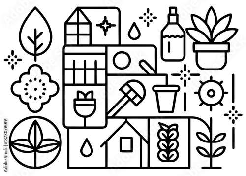 Illustration of sustainable living and eco-friendly practices Vector