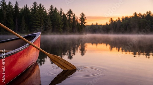 A serene waterscape with a ...