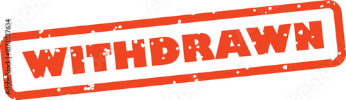 Red withdrawn stamp on white background