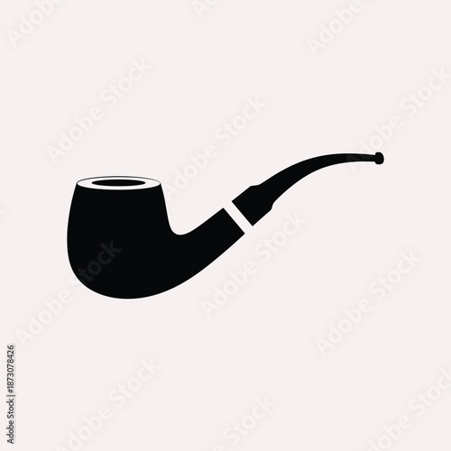 Classic pipe silhouette isolated on white background, Vector, illustration