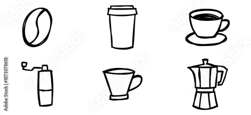 coffee grunge doodle icon hand drawing