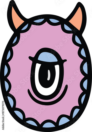 Cartoon letter number in the form of a cute monster anthropomorphic character ABC font