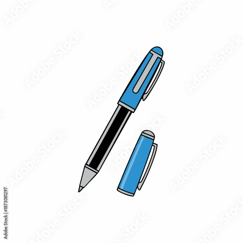 ballpoint pen vector illustration with white background