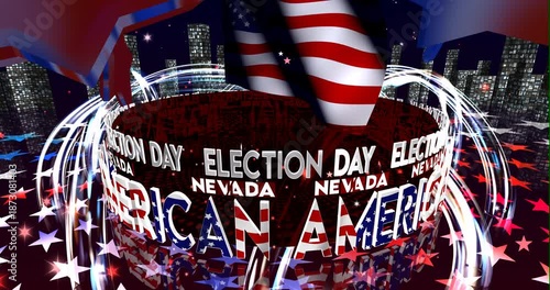 Election Day in Nevada – American Voting, Democracy and Patriotic Background Video
