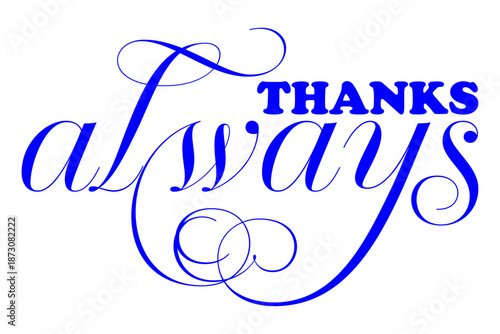 THANKS always - 感謝の気持ちを伝える、THANKS alwaysのロゴマーク、母の日や父の日、誕生日のメッセージなどに
