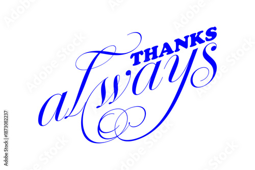 THANKS always - 感謝の気持ちを伝える、THANKS alwaysのロゴマーク、母の日や父の日、誕生日のメッセージなどに
