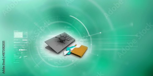 Фотография 3d rendering folder in locker
