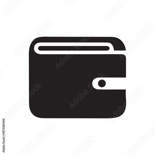 Single wallet filled icon black
