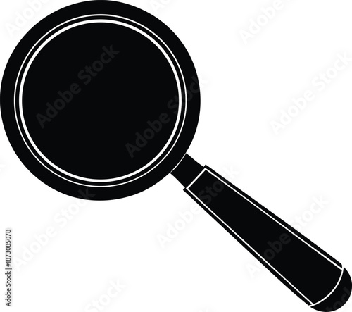 Black magnifying glass icon illustration, Simple search tool vector symbol