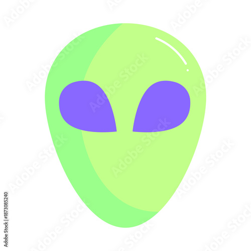 Alien Face Icon with Large Eyes
